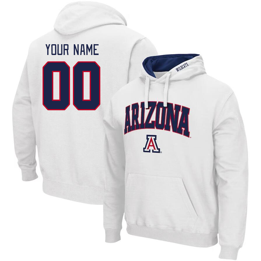Custom Arizona Wildcats Name And Number College Hoodie-White